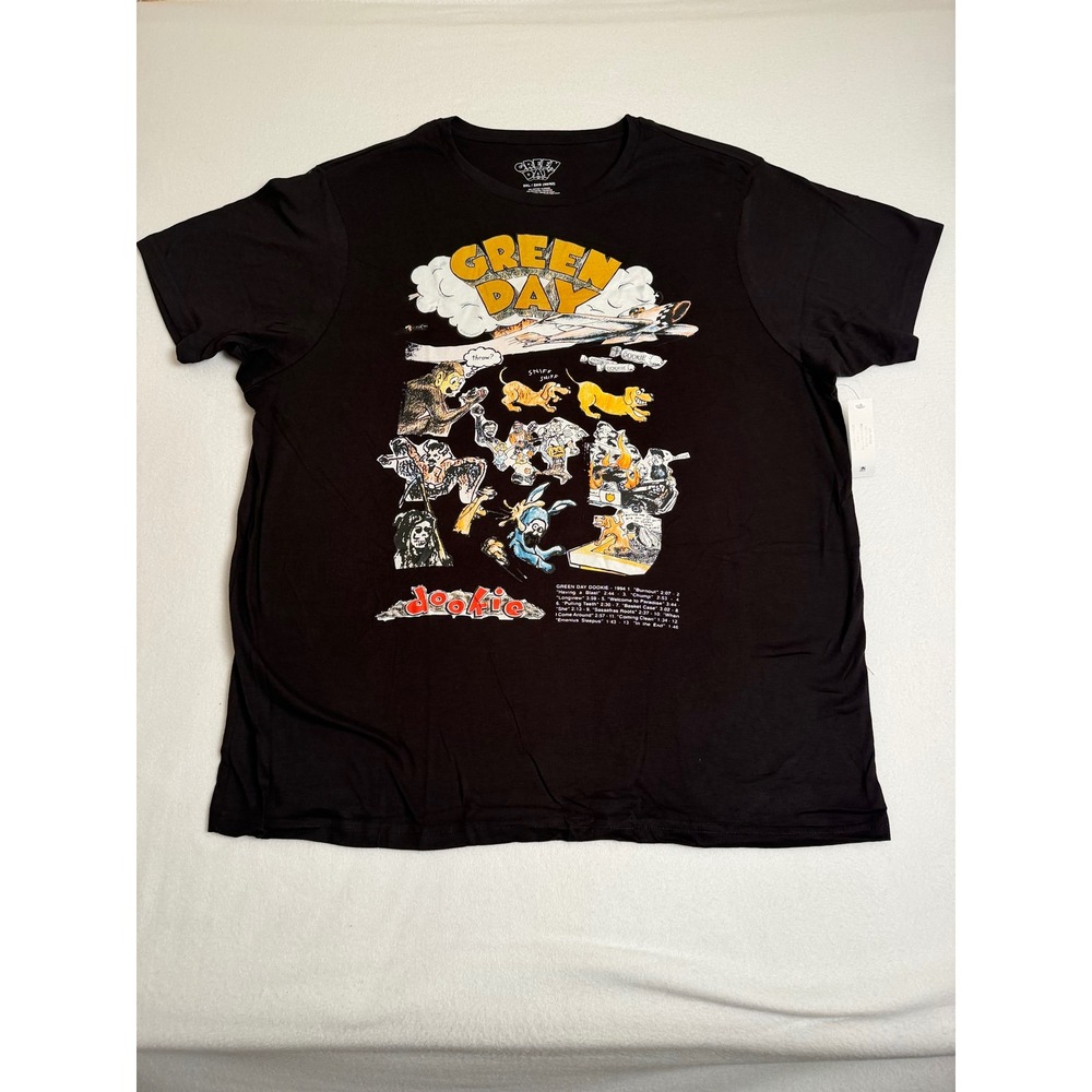 Green Day Dookie 1994 Album Graphic T-Shirt Black 2XL Mad Engine GTWMGD01KMSC